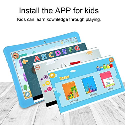 Tablet 10 Pulgadas 4G Full HD 3GB de RAM 32GB/128GB de ROM Android 9.0 Certificado por Google GMS Quad Core Tableta Batería de 8500mAh Dual SIM 8MP Cámara Tablet PC Netfilx WiFi Bluetooth OTG(Azul)