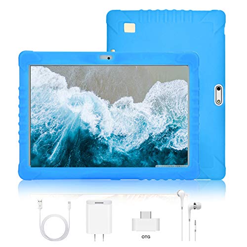 Tablet 10 Pulgadas 4G Full HD 3GB de RAM 32GB/128GB de ROM Android 9.0 Certificado por Google GMS Quad Core Tableta Batería de 8500mAh Dual SIM 8MP Cámara Tablet PC Netfilx WiFi Bluetooth OTG(Azul)