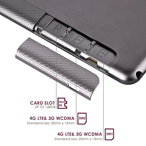 Tablet 10 Pulgadas 4G LTE WiFi BEISTA-Tableta Android 9.0,4GB RAM 64GB Memoria,2GHz CPU de alta velocidad,Ocho nucleos,GPS Tpye-C,Dobles SIM y TF,Cuerpo de metal-Gris