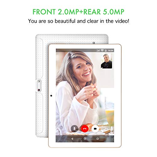 Tablet 10 Pulgadas 4G LTE WIFI BEISTA,Android 9.0 tableta,4GB RAM 64GB ROM,Quad-core,Full HD display,GPS,Bluetooth,OTG(Blanco)