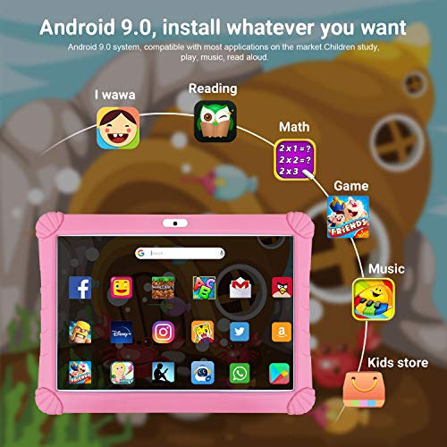 Tablet 10 Pulgadas 4G LTE WiFi DUODUOGO G16, Android 9.0 Tableta 4GB RAM 64GB ROM Quad-Core Full HD Display, Certificado por Google GMS Dobles SIM y TF, GPS, Bluetooth, OTG ,Type-C, Netfilx
