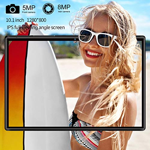 Tablet 10 Pulgadas 4G/WiFi Android 9.0 Pie Ultrar-Rápido Tablets 3GB RAM + 32GB ROM/128GB Escalable | Laptop Convertible de Oficina | Dual SIM - 8000mA Bluetooth5.0 GPS Tablet (5+8.0MP Cámara) Negro