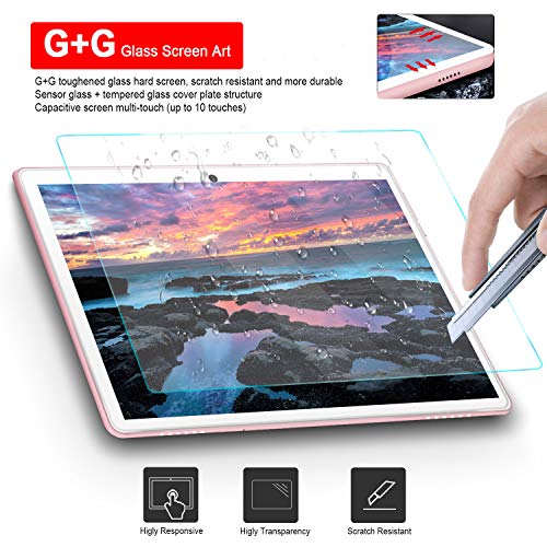 Tablet 10 Pulgadas Android 9 Pie 4G LTE Call 4GB RAM +64GB ROM Tableta- Certificación Google GMS- Quad Core 8000mAh 8MP Ultrar-Rápido Tablets Type-C Dual SIM / WiFi /Bluetooth/ OTG/GPS/Netfilix(Rosa)