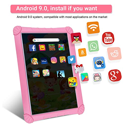 Tablet 10 Pulgadas Barats 4G,3GB RAM 32GB/128GB ROM, Tablet Niños con WiFi 10 Pulgadas Android 9.0 1.5Ghz Quad Core,Certificado por Google GMS,8MP Cámara,Tableta Batería de 8500mAh,Netflix OTG(Pink)
