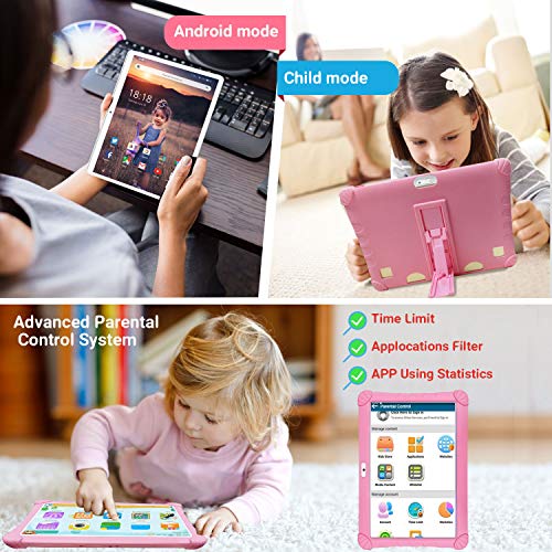 Tablet 10 Pulgadas Barats 4G,3GB RAM 32GB/128GB ROM, Tablet Niños con WiFi 10 Pulgadas Android 9.0 1.5Ghz Quad Core,Certificado por Google GMS,8MP Cámara,Tableta Batería de 8500mAh,Netflix OTG(Pink)