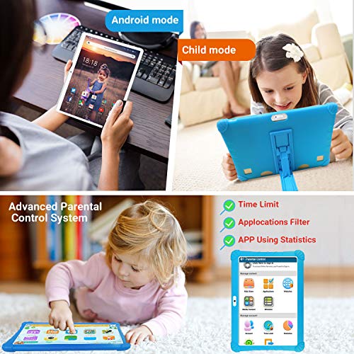 Tablet 10 Pulgadas Barats 4G,3GB RAM 32GB/128GB ROM, Tablet Niños con WiFi 10 Pulgadas Android 9.0 1.5Ghz Quad Core,Certificado por Google GMS,8MP Cámara,Tableta Batería de 8500mAh,Netflix OTG(Azul)