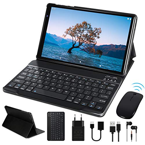 Tablet 10 Pulgadas FACETEL Q3 Android 9.0 4GB de RAM y 64 GB de ROM,5MP 8MP Cámara Tablet PC Batería de 8000mAh,Certificación Google gsm | WiFi | GPS | OTG | FM | Bluetooth-Gris