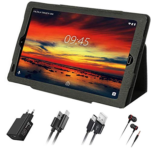 Tablet 10 Pulgadas Tablet Full HD Phablet con Ranuras para Tarjetas SIM Dobles Procesador de Cuatro Núcleos, 3G + 32GB, Doble Cámara Dobles SIM Tablet,WI-FI,GPS,Bluetooth Type-C Tablets