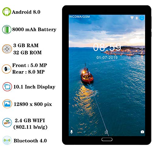 Tablet 10 Pulgadas Tablet Full HD Phablet con Ranuras para Tarjetas SIM Dobles Procesador de Cuatro Núcleos, 3G + 32GB, Doble Cámara Dobles SIM Tablet,WI-FI,GPS,Bluetooth Type-C Tablets