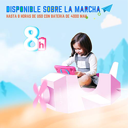 Tablet Niño de 8 Pulgadas, VANKYO Tablet Infantil para Niños con WiFi, Tablet Save Family con Processore Quad-Core, Android 9.0, RAM de 2GB y ROM de 32GB (Rosa)