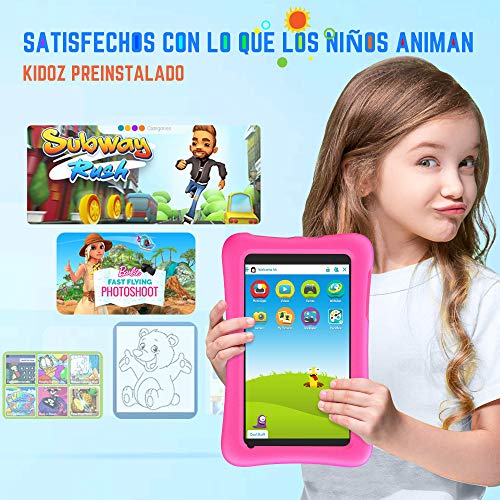 Tablet Niño de 8 Pulgadas, VANKYO Tablet Infantil para Niños con WiFi, Tablet Save Family con Processore Quad-Core, Android 9.0, RAM de 2GB y ROM de 32GB (Rosa)
