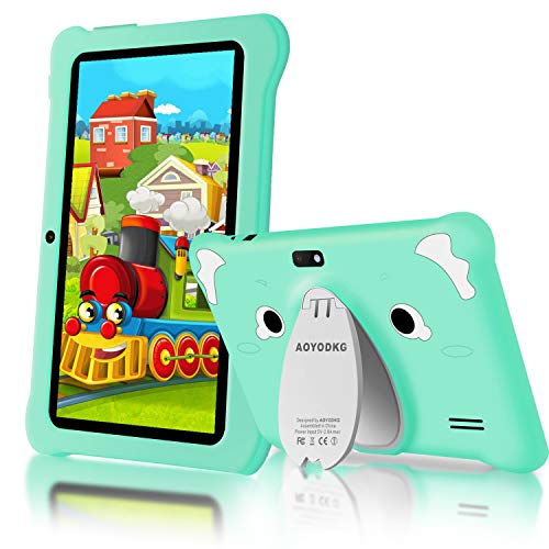 Tablet para Niños Android 10.0 2020 New, 3GB RAM+32GB ROM/128GB Escalable, 7.1 Pulgadas HD 5.0MP Cámara Quad Core Tablet Infantil de Kid-Proof Funda Tablet Niños Educativo (AOYODKG A40 Verde)