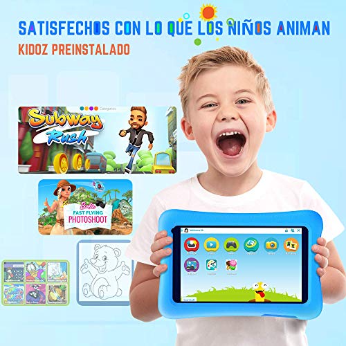 Tablet para Niños con Cámaras de 5MP y 2MP, Vankyo Tablet Niña con WiFi con Processore Quad-Core, Android 9.0, RAM de 2GB y ROM de 32GB (Azul)