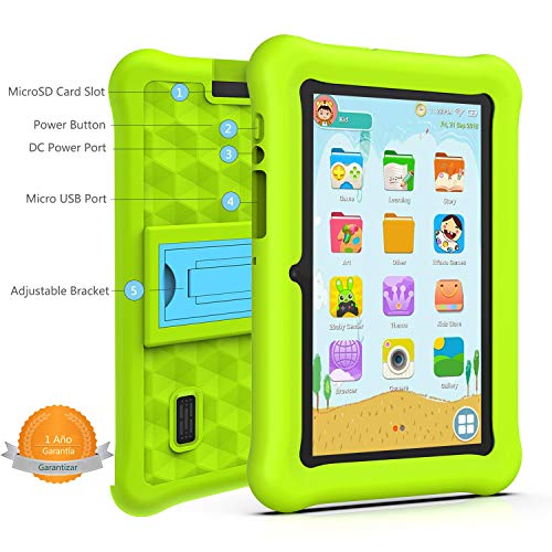 Tablet para Niños con WiFi 7 Pulgadas Android 10 Certificación Google Tableta Infantil 2GB RAM + 32GB ROM y Juegos Educativos.