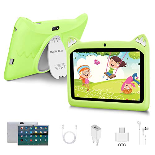 Tablet para Niños con WiFi 7 Pulgadas Android 10 Pie, 3GB RAM+32GB ROM/128GB y Juegos Educativos (Verde)