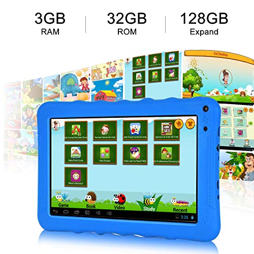 Tablet para Niños con WiFi 9 Pulgadas Android 9.0 Quad Core 3GB RAM 32GB ROM/128GB Certificación Google GMS Tableta Infantil y Juegos Educativos , Control Parental