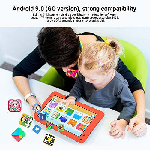 Tablet para Niños con WiFi 9.0 Pulgadas 3GB RAM 32GB/128GB ROM Android 9.0 Pie Certificado por Google GMS Tablet Infantil 1.5Ghz Quad Core Batería 6000mAh Tablet PC Netflix Juegos Educativos(Naranja)