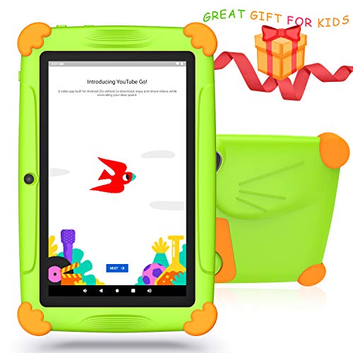 Tableta para Niños de 7 Pulgadas 3 a 12 años Android 9.0 con WiFi 3GB RAM 32GB ROM Quad Core Kid-Proof Ángulo Netflix GMS Certificado Google Play Juegos Educativos Preinstalado - Verde
