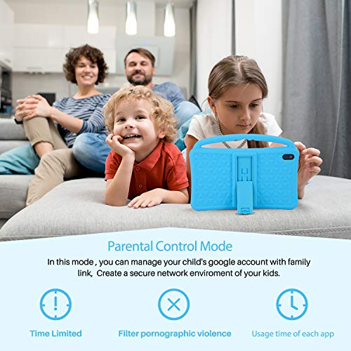 Tableta para Niños Regalo Pantalla IPS De 7 Pulgadas Quad-Core Android 10.0 2GB Ram 32GB ROM Google Play Preinstalado con Estuche A Prueba De Azul GMS Certificado Regalo Juguete para Niños (Azul)