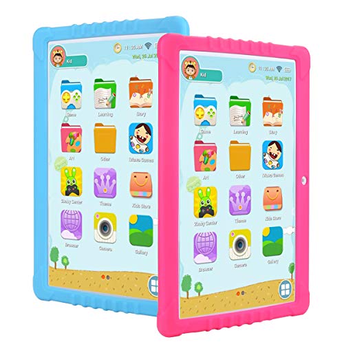 Tableta Para Niños,SANNUO 10.1 Pulgadas Tablet Infantil (Andorid 9.0 y Niños-modo Doble Sistema,Quad-Core,2GB RAM y 16GB ROM,3G,Wifi, Google Play, Juegos Educativos)