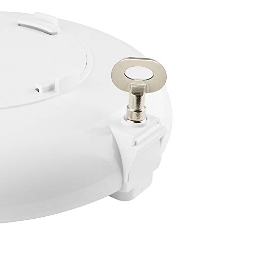 TabTime Medelert Dispensador de pastillas electrónico, hasta 6 alarmas al día. Las instrucciones y los discos están en español. Tapa transparente bloqueable. Una herramienta imprescindible que ayuda las personas mayores y las que sufren de las enfermedade