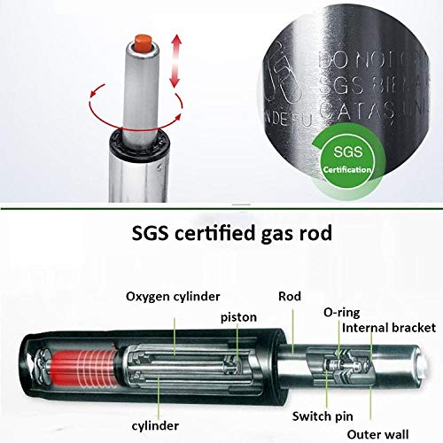 Taburete De con Rueditas，Silla Giratoria con Negro PU Cuero Sintético Asiento，Altura Regulable 49-65 cm，160kg de Capacidad de Carga，Taburete Giratorio Silla con Respaldo para Peluquería Manicura Bell