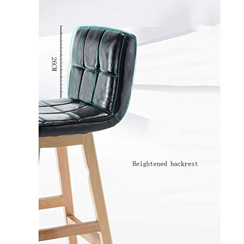 Taburetes de bar Taburete de bar Taburetes altos Bar Chair Hogar Bar Mesa y sillas Madera maciza Taburete de bar clásico Enrejado clásico Aceite de cera Cuero Silla de madera maciza Altura para sentar
