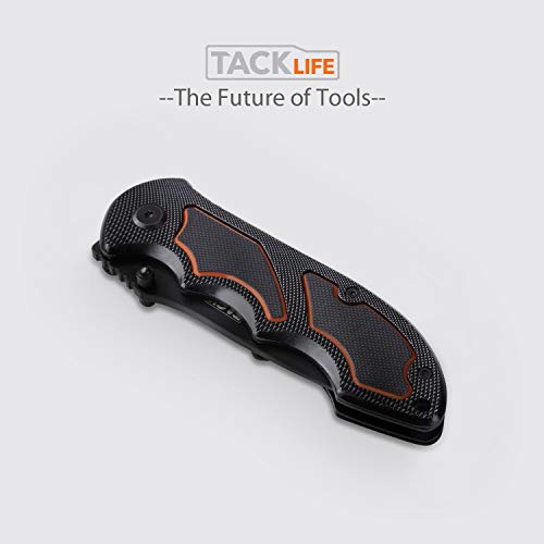 TACKLIFE Cuchillo Plegable Profesional, Navaja de Acero Inoxidable de Bolsillo, con Mango de Aluminio, Afilado y Seguro, Uso en Cocina, Montañismo, Camping, Viaje, al Aire Libre - FK03