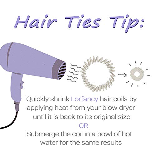 Tacobear 18piezas Gomas de Pelo en Espiral Lazos para Cabello en Espiral Elásticas para el Cabello Accesorios para Cabello para Mujer Niña