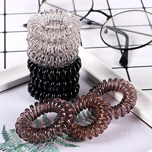 Tacobear 18piezas Gomas de Pelo en Espiral Lazos para Cabello en Espiral Elásticas para el Cabello Accesorios para Cabello para Mujer Niña