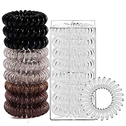 Tacobear 18piezas Gomas de Pelo en Espiral Lazos para Cabello en Espiral Elásticas para el Cabello Accesorios para Cabello para Mujer Niña