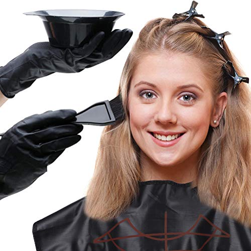 Tacobear 29 Kit Tinte Pelo con Brocha Tinte Pelo Cuenco Pinzas Pelo Peine de Teñir Capa Peluqueria Gorro Mechas Guantes Orejeras Tinte Kit de Coloración para Cabello Herramientas de Tinte Pelo