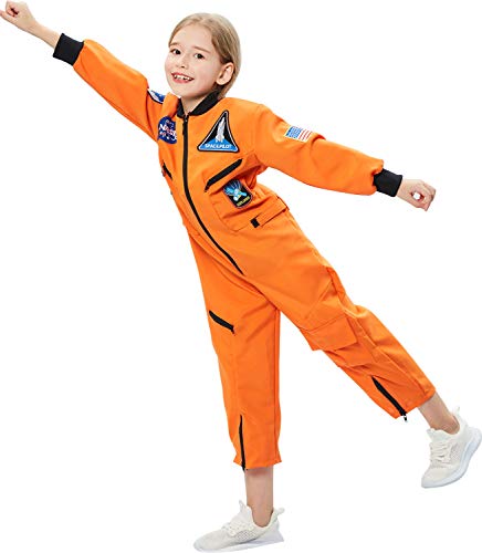 Tacobear Disfraz Astronauta Niño con Casco Astronauta Juego de Roles para Halloween Astronauta Cumpleaños Cosplay Disfraces para Niños Niñas (M, 8-10 Años)