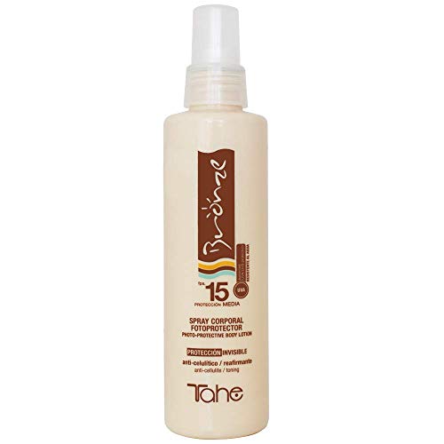 Tahe Bronze Spray Solar Corporal/Spray Protector Corporal Fotoprotector con Protección Media, F.P.S 15, 200 ml