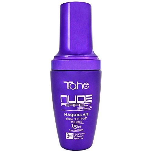 Tahe Nude Perfect Maquillaje/Base de Maquillaje, Efecto Lifting, Cobertura Alta, F.P.S 15, Nº 40, 40 ml