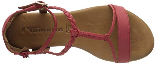 Tamaris 1-1-28043-24, Sandalia con Pulsera para Mujer, Barra de Labios roja 515, 37 EU