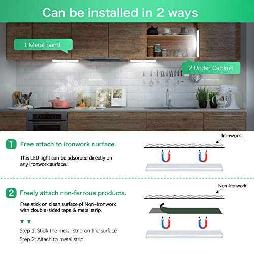 Tanbaby - Luz de noche con sensor de movimiento inalámbrico (4 unidades, 24 LED), luz de noche con tira magnética, para armario, pasillo, escaleras