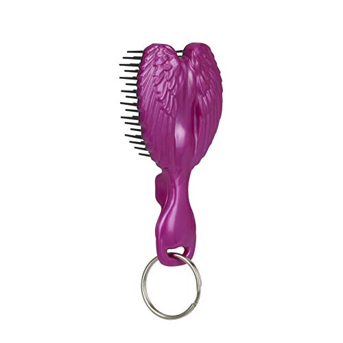 Tangle Angel Llavero Cepillo De Pelo Desenredante, Fucsia/Cerdas Grises 21 g