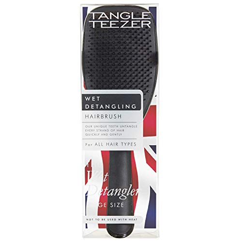 Tangle Teezer The Wet - Cepillo desenredante (tamaño grande), color negro brillante