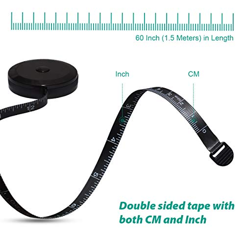 Tape Measure The Measuring Tape for Body Size Measurement and Small Sewing Tape Measure for Tailors 60 Inch 150 cm Black