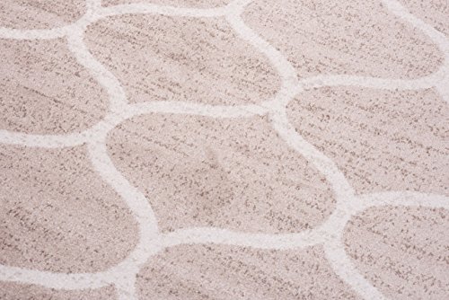 Tapiso Alfombra De Salón Moderno Piso Cuarto De Estar Colección Sari – Color Beige Crema Diseño Marroquí Geométrico Jarrones – Fácil De Limpiar 180 x 260 cm