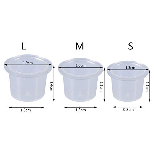 Tapones de tinta para tatuajes pequeños - SOTICA 1000 Piezas 8MM Tazas de tinta de tatuaje de plástico Tapas Tapones de tinta de pigmento desechables para tinta de tatuaje Suministros de tatuaje