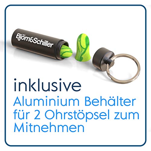 Tapones Oídos, 50 pares (100 unidades), que incluyen un estuche de bolsillo para 2 unidades | Tapones antiruido ideales contra ronquidos, para dormir