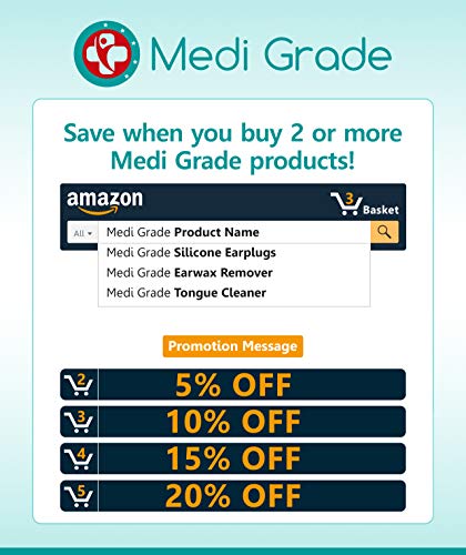 Tapones Oídos de Medi Grade [9 Pares] – Tapones Oidos de Silicona para los Oídos de Ajuste Personalizado - Tapones Oidos Dormir que Bloquean 27dB Anti Ronquidos - Incluye Estuche y Cinta de Pelo