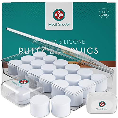 Tapones Oídos de Medi Grade [9 Pares] – Tapones Oidos de Silicona para los Oídos de Ajuste Personalizado - Tapones Oidos Dormir que Bloquean 27dB Anti Ronquidos - Incluye Estuche y Cinta de Pelo