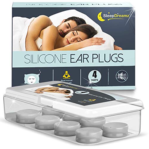 Tapones oidos dormir silicona SleepDreamz® – 4 pares de tapones oidos que bloquean los ruidos – Protección contra los ronquidos y otros ruidos molestos gracias a estos tapones oidos ruido