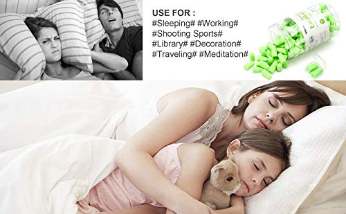 Tapones Oídos Espuma Uktunu 70 Pares de Suaves Tapones Oidos que Bloquean los Ruidos Protectores Auditivos para Dormir, Estudiar, Viajar, Reducción de Ruido