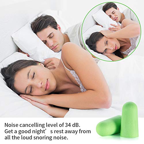 Tapones Oídos Espuma Uktunu 70 Pares de Suaves Tapones Oidos que Bloquean los Ruidos Protectores Auditivos para Dormir, Estudiar, Viajar, Reducción de Ruido