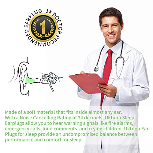 Tapones Oídos Espuma Uktunu 70 Pares de Suaves Tapones Oidos que Bloquean los Ruidos Protectores Auditivos para Dormir, Estudiar, Viajar, Reducción de Ruido