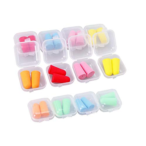 Tapones para los oídos para dormir, esponja suave, cancelación de ruido, evita que los ruidos se interrumpan, 12 pares (6 colores)